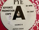 Peter Cook . Georgia / There And Bach Again . PYE 15847 Demo