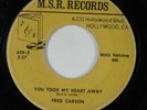 Song Poem 45 FRED CARSON You Took My Heart Away M.S.R. HEAR