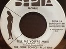 Northern Soul 45 FOUR SONICS PLUS ONE tell me you're mine SEPIA listen