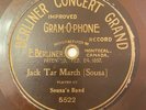 BERLINER CONCERT GRAND GRAM-O-PHONE SOUSA'S BAND JACK TAR MARCH BRASS INSCRIBED