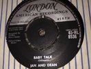 Jan & Dean 7” ORIGINAL London￼ 45-HL 8936 Baby Talk/Jeanette 1959 N-MINT VINYL