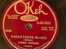Okeh 8946 Lonnie Johnson RACKETEER BLUES 1933  Blues 78 rpm E lams