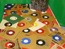 Old 45-rpm Disc-Mate Record Case with (40+) Fifties Era 45's - Various Artists.