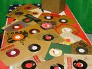 Old 45-rpm Platter-Pak Record Case with (40+) Fifties Era 45's - Various Artists