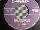 the cheers black denim jacket and motorcycle boots 45
