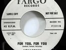 the AQUATONES 45 My Darling / For You FARGO doowop Promo VG+ #2020