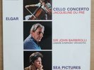 ELGAR, JACQUELINE DU PRE - CELLO CONCERTO / SEA PICT (UK, 1965, HMV LP, EX COND)