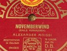 12 Schellack- Alexander Moissi Traumerzählung / Novemberwind - Wunderbare Platte