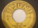 Elvis Presley 45rpm   Sun 210  I Don't Care & Good Rockin' Tonight   Pushmarks