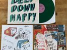 SPORTS TEAM DEEP DOWN HAPPY RARE 1ST PRESSING GREEN VINYL ALBUM +2 SIGNED PRINTS