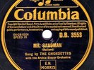 CLASSIC CHORDETTES  78  MR. SANDMAN  (Back to the Future) UK COLUMBIA DB 3553 E-