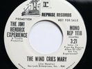 THE JIMI HENDRIX EXPERIENCE - THE WIND CRIES MARY - ROCK 45 *PROMO*