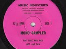 VARIOUS Music Industries Mono Sampler POP FOLK ROCK JAZZ R&B COUNTRY196? 33RPM