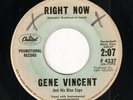 Rockabilly GENE VINCENT Right Now / The Night Is So Lonely CAPITOL Rare Promo 45