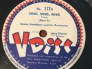 Benny Goodman SING Jazz V-Disc vtg 78 rpm Big Band record # 177