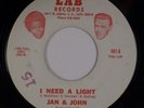 JAN & JOHN: I Need A Light US California LAB Obscure Label 45 Hear