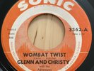 GLENN AND CHRISTY Wombat Twist 1962 Sonic Record 45 RPM   VG+ HTF