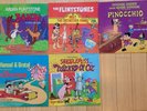 5 Vintage 1977 Hanna Barbera Vinyl Records FLINTSTONES Wizard of Oz Pinocchio TV