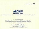 ARCHIV 14188 - FOURNIER - BACH CELLO SUITES 5 & 6 - MONO - GERMAN GATEFOLD - NM