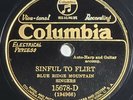 Blue Ridge Mountain Singers - Sinful To Flirt - Columbia 15678, Country 78, 1930