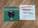 The Beatles 1965 UK factory sample demo promo ticket to ride + insert sheet