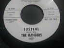 The Rangers - Justine bw Reputation 1964 Rockabilly Rocker Challenge Promo 45