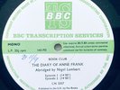 THE DIARY OF ANNE FRANK - BBC TRANSCRIPTION SERVICE - 2 X RARE VINYL DISCS