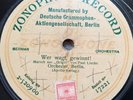 ORCHESTER Wer Wagt Gewinnt La Paloma MARSCH WK1 SCHELLACK 78 RPM