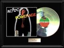 AC/DC POWERAGE RARE FRAMED LP  WHITE GOLD  PLATINUM TONE RECORD NON RIAA