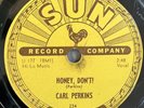 Honey, Don’t b/w Blue Suede Shoes Carl Perkins Sun 234 78rpm Original