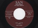 '59 TENN. Rockabilly DON WADE Oh Love/Forever Yours SAN 207 M- HEAR NOW