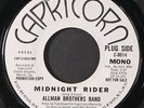 ALLMAN BROTHERS BAND: midnight rider / mono CAPRICORN 7
