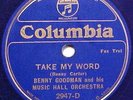 BENNY GOODMAN ANN GRAHAM Take My Word 1st 1934 Columbia BLUE WAX 78 E+
