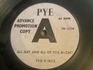 THE KINKS.....ALL DAY AND ALL OF THE NIGHT....PYE...UK...45 Promo Rare VG/VG+