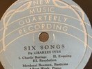 New Music Recordings 78 RPM Charles Ives - Six Songs 1412 E- Batman Hirsh