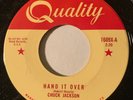 NORTHERN SOUL Chuck Jackson HAND IT OVER Quality 45 rare Canadian pressing NM