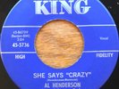 RARE NEW BREED R&B ROCKER - AL HENDERSON - SHE SAYS CRAZY VG+ NICE