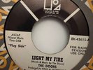 **THE DOORS - LIGHT MY FIRE/CRYSTAL SHIP OG WLP PROMO 45 VINYL SINGLE ELEKTRA EX