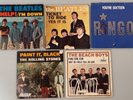 BEATLES STONES Beach Boys 5 PICTURE SLEEVES ONLY HELP I Feel Fine Paint It Black