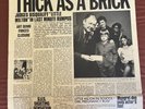JETHRO TULL THICK AS A BRICK UK 1ST PRESS LP CHR1003 B-2U VERY GOOD+