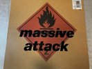 Rare  Massive Attack Blue Lines 1st Press UK Vinyl LP Lyric Inner Trip Hop 90s