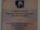 THYSSENS-VALENTIN FAURE ELEGIE/PIANO QUINTET 2 A CHARLIN PA-1138 JAPAN VINYL LP