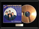 THE FOUR 4 SEASONS BIG GIRLS DON'T CRY GOLD RECORD LP FRANKIE VALLI ALBUM RARE