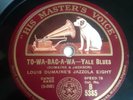 UK HMV B 5385  Louis Dumaine's Jazzola Eight To-Wa-Bac-A-Wa - Pretty Audry 78rpm