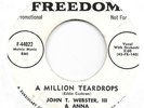 JOHN T WEBSTER III & ANNA A Million Teardrops on Freedom rare DJ doo wop 45 HEAR