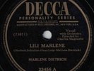 Marlene Dietrich 78 Lili Marlene / Symphonie E- VG++ SH2E