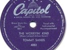 Rare 1958 TOMMY SANDS Rock’n Roll/Rockabilly 78 RPM Record. The Worryin’ Kind
