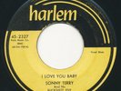 SONNY TERRY I Love You Baby / Dangerous Woman HARLEM Blues Rocker R&B 45 Hear