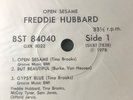 PROMO WHITE LABEL / FREDDIE HUBBARD OPEN SESAME / JAPAN BLUE NOTE KING