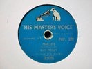 ELVIS PRESLEY - Paralyzed / When My Blue Moon Turns To Gold Again 78 rpm disc